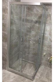 Resim KARMADUŞ Şeffaf Temperli Cam Natural Alüminyum Çerçeveli Kabin Aluxy C-1k 5 mm 