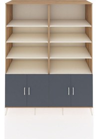 Resim Kronos Gardrop 10 Raflı 4 Kapaklı 176x59x221 Çam-antrasit/aytaşı Antrasit/aytaşı 