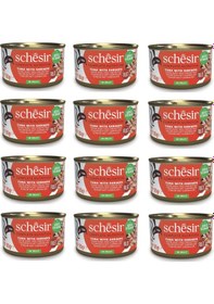 Resim Schesir Ton Ve Karidesli Tam Ve Dengeli Jöleli Kedi Konservesi 85 Gr. X 12 Adet 