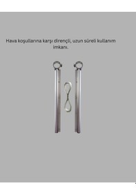 Resim 25x60 Balkon Askılığı Kare Demir Uyumlu Hava Dayanıklı Çamaşır Askısı Renkli 