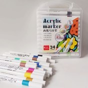 Resim 24 Renk Orta Uçlu Akrilik Boya Kalemleri Sanat Malzemeleri için Akrilik Boya Kalemleri 