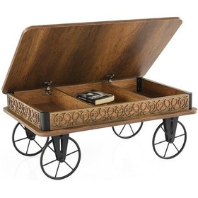 Resim Dekoratif Metal Firkete Ayaklı Orta Sehpa Ceviz (482395714) 