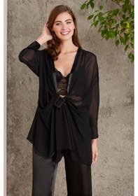 Resim Pierre Cardin 7025 Kadın Siyah 4'lü Saten Gelin Çeyiz Seti 001 