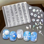Resim 1 adet Okyanus Serisi 3D Tırnak Sanatı Silikon Kalıp - Yeniden Kullanılabilir DIY Tırnak Süsleme Aracı Deniz Kabuğu, Yıldız Balığı, Balina ve Daha Fazla Tasarımlar, Salon ve Cep Telefonu Kılıfı El Sanatları için Kokusuz, Tırnak Sanatı Malzemeleri, Salon Aksesuarları, Yaratıcı El Sanatları, Dayanıklı El Sanatları 