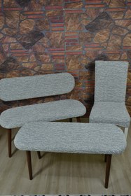 Resim kılıfteks Bench Puf 2 Sandalye Takım Kılıfı 