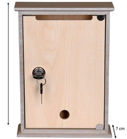 Resim SELENA Ahşap Posta Kutusu Anahtarlı Akça 