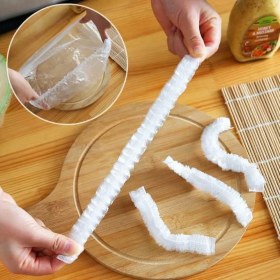 Resim Braventa Collection Kyrotech 100’LÜ Yeniden Kullanılabilir Elastik Plastik Kase Kapakları – Şeffaf, 12X30 Cm, Hava Geçir 