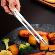 Resim 2 adet Paslanmaz Çelik Servis Maşası Seti - Paslanmaya ve Çizilmeye Dayanıklı, Barbekü, Salata, Meyve, Tatlı için Dış Mekan Güvenli Yemek Maşası - Ek Bileşen Gerekmeyen Çok Fonksiyonlu Mutfak Gereçleri 