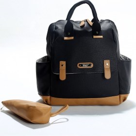 Resim M&y Holifera Deri Anne Bebek Bakım Sırt Çantası 7260 Siyah 001 