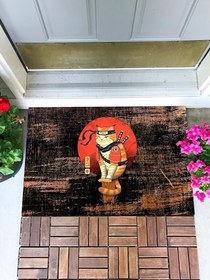 Resim Monnhein Ninja Kedi Kapı Önü Paspası Dekoratif Kapı Paspası Dış Mekan Paspas Ev Içi Paspası 45x70cm 