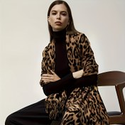 Resim Vintage Leopard Baskılı Kadın Şal - Soğuk Hava İçin Şık Rüzgar Geçirmez Eşarp, Kış Kıyafetleri İçin Katlama İçin Mükemmel, Kış Moda Aksesuarı|Vintage Leopard Baskılı|Poliester Şal 