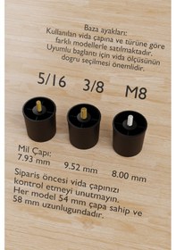 Resim Siyah 6 Cm 5/16 Vidalı Plastik Baza Ayağı 4 Lü Set Kanepe Koltuk Yatak Mobilya Ayağı 5/16 Siyah 