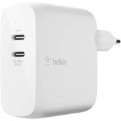 Resim Belkin Çift Usb-c Power Delivery Gan Duvar Şarj Cihazı 68w Wch013vfwh 