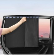 Resim Chuangyinshop 4pcs Premium Manyetik Araç Cam Gölgelikleri Ayarlanabilir Siyahout Perdeler 