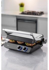 Resim Homend Grilliant 1342h 3 In 1 Inox Gövde Çift Taraflı Xl Döküm Plaka Tost Ve Izgara Makinesi 