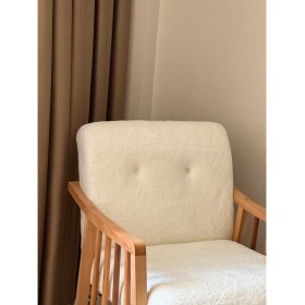 Resim Teddy Sallanan Ahşap Berjer Koltuk Puf ve Minder Hediyeli 