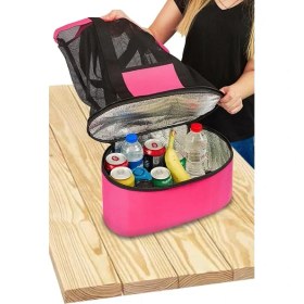 Resim Çantası Soğutucu Bölmeli Seyahat Çantası Termal Piknik Kamp Çantası Outdor Çanta (Pembe) (Pembe) 