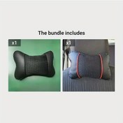 Resim Cloudstore Siyah Kırmızı Kenar Evrensel Araç Başlığı Yapay Deri Nefes Alabilir Boyun Yastığı 