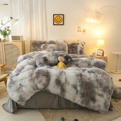 Resim Lüks Peluş Uzun Kürk Yorgan Kılıf Seti Fermuarlı Kapatma, Nefes Alabilen Dört Mevsim Yatak Odası Dekoru, Makinede Yıkanabilir, Düz Renkli Polyester Yorgan Kılıfı ve Yastık Kılıfı Seti (2/3 Adet) - Yorgan İçeriği Dahil Değil, Noel Hediyesi 