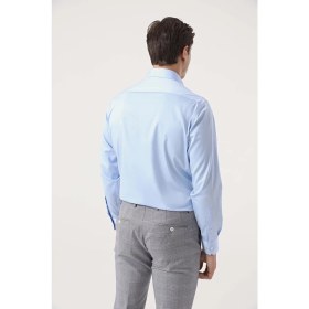 Resim D'S Damat Ds Damat Regular Fit Mavi Düz Nano Care Gömlek 4HE02SG00289M 