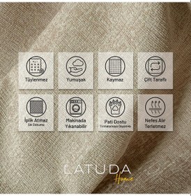 Resim Jakarlı Şönil Koltuk Örtüsü Kanepe Örtüsü Koltuk Şalı 175x215 Kaymaz Camel Camel 