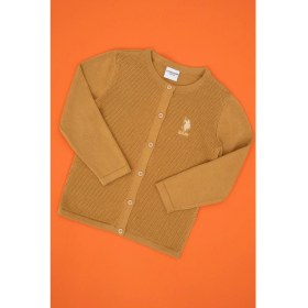 Resim U.S. Polo Assn. Kız Çocuk Camel Düğmeli Bisiklet Yaka Triko Hırka 50316292-VR015 