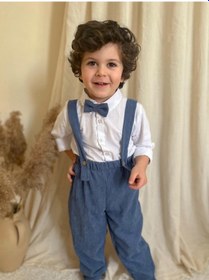 Resim Miababy Papyonlu Fitilli Üçlü Takım İndigo 
