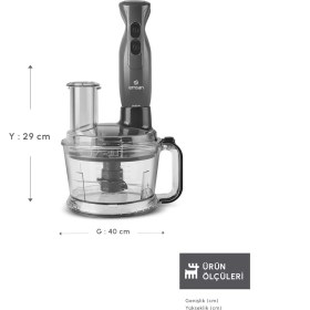 Resim Özbience Çok Amaçlı Mutfak Robotu Pro Multimax 6 In 1, Space Gray, 2000 W 