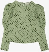 Resim Escabel Kız Çocuk Bluz Puantiye Desenli Balon Kol 5-14 Yaş, Yeşil-yeşil Yeşil 