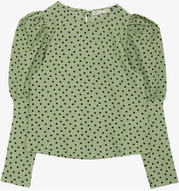 Resim Escabel Kız Çocuk Bluz Puantiye Desenli Balon Kol 5-14 Yaş, Yeşil-yeşil Yeşil 
