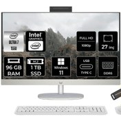 Resim HP 27-CR1021NT Ultra 7 155U 96GB DDR5 1TB SSD Intel Graphics 27" FHD W11H Beyaz All in One & PER4 