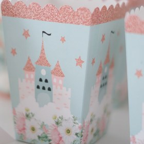 Resim Prenses Şato Temalı Mint Mısır Popcorn Kutusu 8 Adet 