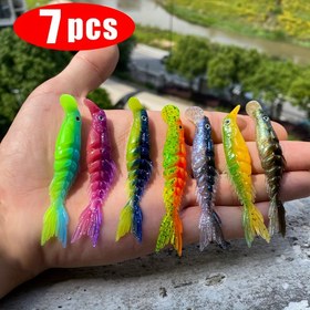 Resim 7 Parça Çoklu Segmentli Balıkçılık Yemleri - Gerçekçi Yüzme Hareketine Sahip Yumuşak Plastik Yemler, Tuzlu ve Tatlı Suda Levrek Pike Walleye için 7 Renk & Boyutlar, Silüet Balık Tasarımı ile Swim Baits Balıkçılık Yemleri 