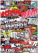 Resim A4 Sticker 018 Tek Paket Çoklu Sticker Siyah 