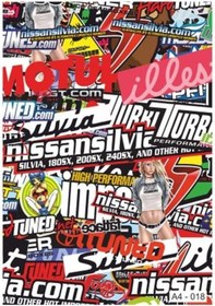 Resim A4 Sticker 018 Tek Paket Çoklu Sticker Siyah 