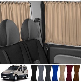 Resim Pandami Fiat Fiorino 2007+ Uyumlu Krem Raylı Oto Perde Takımı 