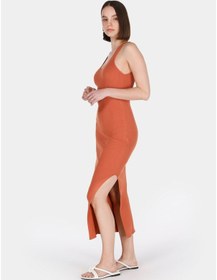 Resim Colin's Colins Slim Fit Düz Kadın Kahverengi Kolsuz Elbise Cl1075139 Q1.v1 Cor Cınnamon 