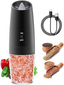 Resim Şarjlı Tuz Karabiber Değirmeni, 5 Kademeli Öğütme Ayarı, 135 Ml Geniş Hazneli, Uzun Şarj Ömrü, Otomatik Çalışma Özelliği, Led Işıklı Tasarım, Elektrikli Otomatik Tuz Karabiber Kahve Baharat Öğütücü 