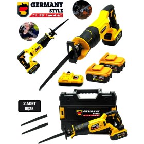 Resim Çift Akülü Tilki Kuyruğu Testere Ahşap ve Metal Kesim Makinesi Kırmızı 