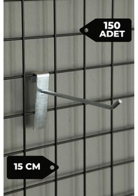 Resim 15 Cm 150 Adet Tel Pano Kancası Raf Askısı Galvaniz 