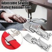 Resim 1Pc Ayarlanabilir Dikişli Rulo Hemmer Ayak, Bobinler Ve Rulo Hemmer Ayak, 12-20mm 15-25mm Ayarlanabilir Rulo Hem Basınç Ayak, Dikiş Makinesi Aksesuarları 