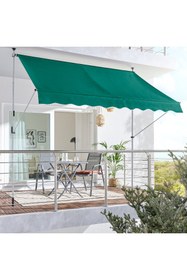 Resim Moli Teleskopik Balkon Tentesi , Gölgelik Yeşil 300x130 cm 