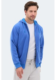 Resim Slazenger Majestıc I Erkek Fermuarlı Kapüşonlu Cepli Indigo Sweatshırt Indigo 