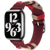 Resim Apple Watch 7\u002F8\u002F9 41mm Uyumlu Sarmal Örgü Tasarımlı Kordon 