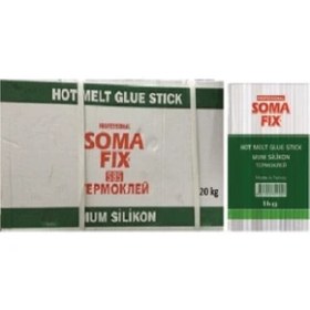 Resim Somafix Şeffaf 1 Kg 7.4X300 mm İnce Mum Silikon Sıcak Çubuk Yapıştırıcı 
