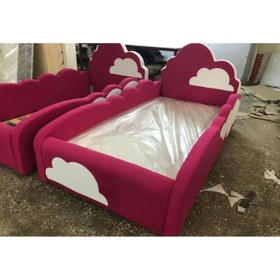 Resim Puf Bebe Montessori Her Tarafı Yumuşacık Puf 90x190 Bulut Tasarımlı Bebek Ve Çocuk Yatağı 