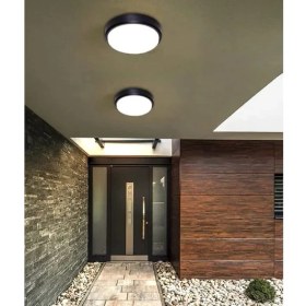 Resim Hype Store 15W Artos Siyah LED Nem Su Geçirmez Banyo Bahçe Balkon Modern Tavan Duvar Lambası Beyaz Işık 6500K I 