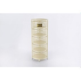 Resim 5 Katlı Metal Açılır Kapanır Paslanmaz Sebzelik Krem 