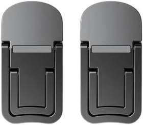 Resim Polham Metal 2 adet 7MM 3M Yapışkanlı Katlanabilir Ultra Mini Laptop Standı,2 Açılı Laptop Yükseltici Siyah 