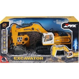 Resim Mx 1:18 Uzaktan Kumandalı Ekskavatör 2.4 Ghz 11 Kanal Işıklı Full Fonksiyon Usb Şarjlı Sarı 